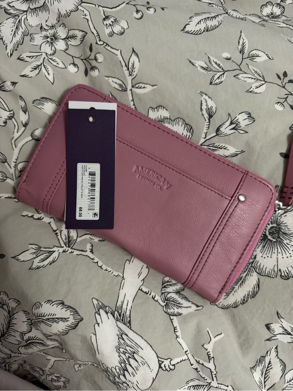 American leather co Austin continental wallet pink mauve nwt